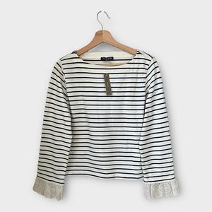 NWT J.Crew Striped Bell-Sleeve Mariner T-Shirt – Eyelet Trim, S